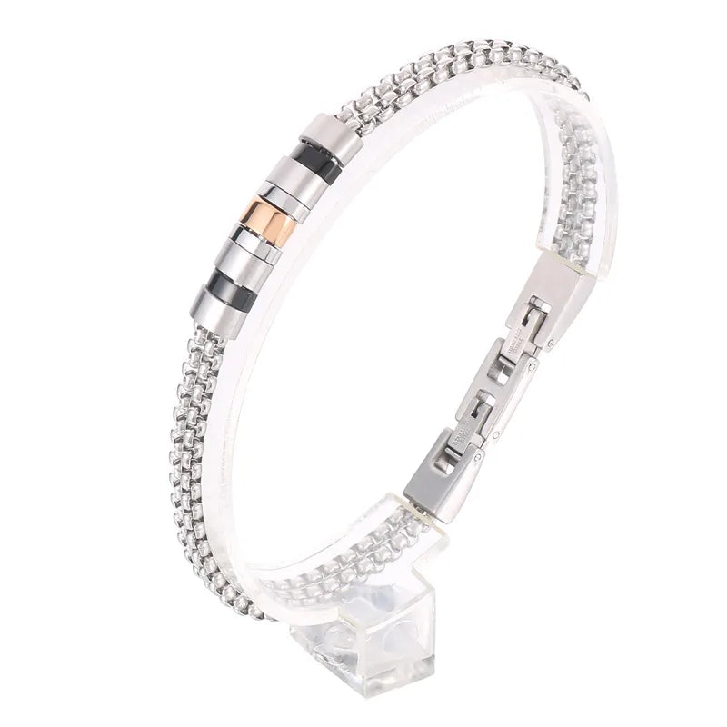 hip-hop retro solid color titanium steel bracelets in bulk