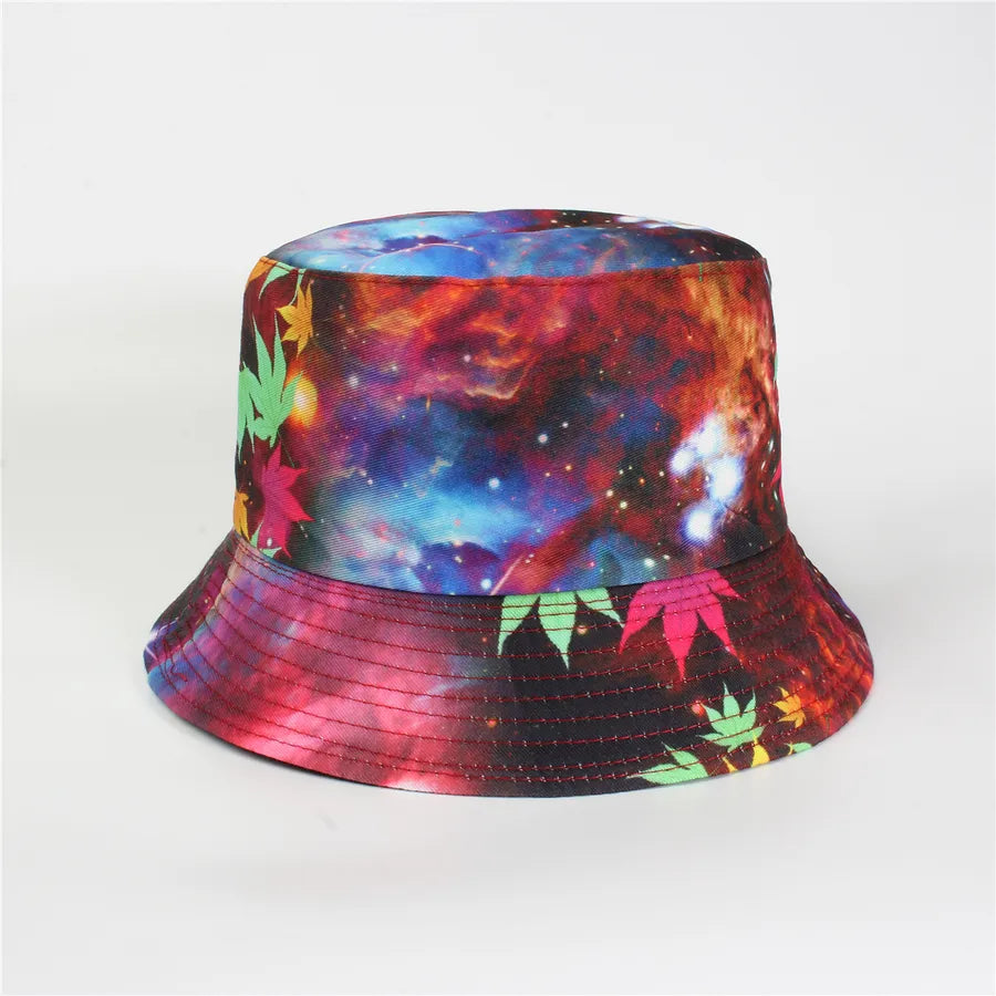 Double-Sided Fisherman Hat Women's Floral Print Sunshade Leaf Animal Cartoon Bucket Cap Spring Summer Elegant Casual Style