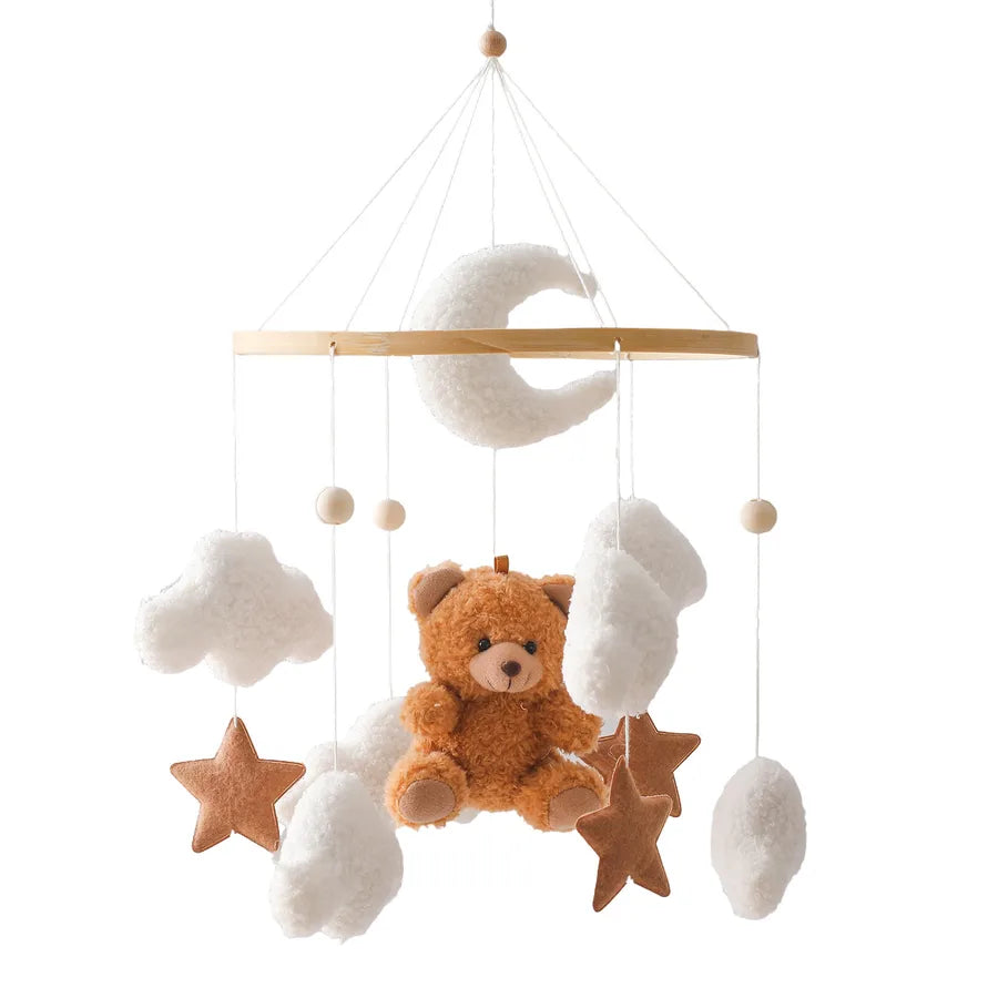 Nordic Style Felt Animal Bed Bell Hanging Decoration Baby Infant Carriage Hand Eye Coordination Hanging Ornament Bed Bell