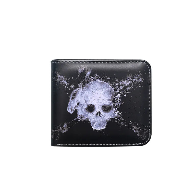 Unisex Skull PVC Open Wallets