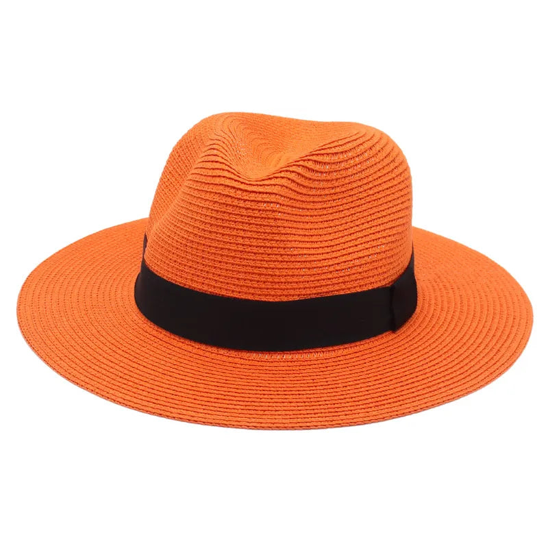 Unisex Vacation Classic Style Solid Color Big Eaves Straw Hat