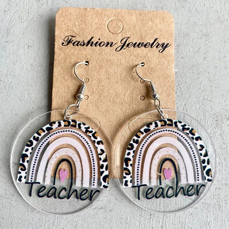 1 pair simple style letter rainbow fruit arylic ear hook