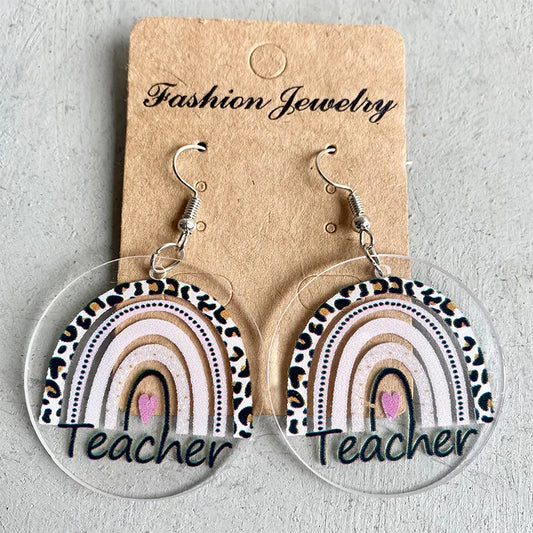 1 pair simple style letter rainbow fruit arylic ear hook