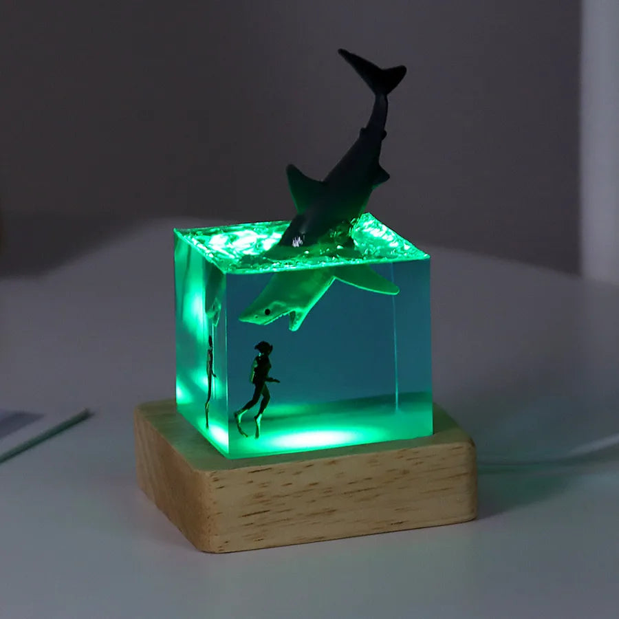 Simple Style Whale Resin Holiday Daily Led Lights Night Lights