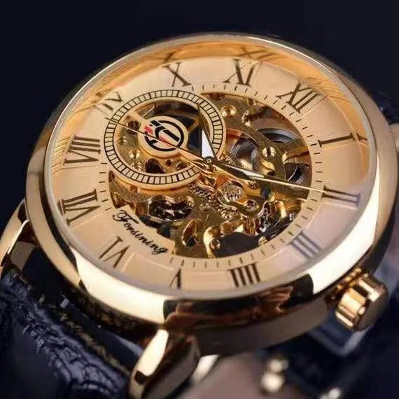 Retro Solid Color Buckle Mechanical Watch Men's Watches
