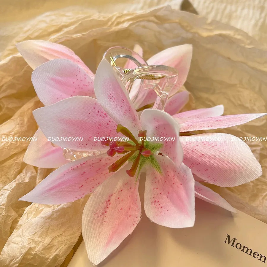 Elegant Pastoral Women's Flower Cloth Hair Clip Hair Claws