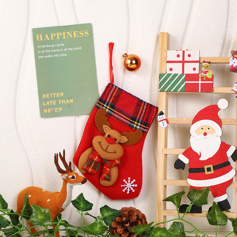 Christmas Cartoon Style Santa Claus Elk Holiday Festival Hanging Ornaments Decorative Props