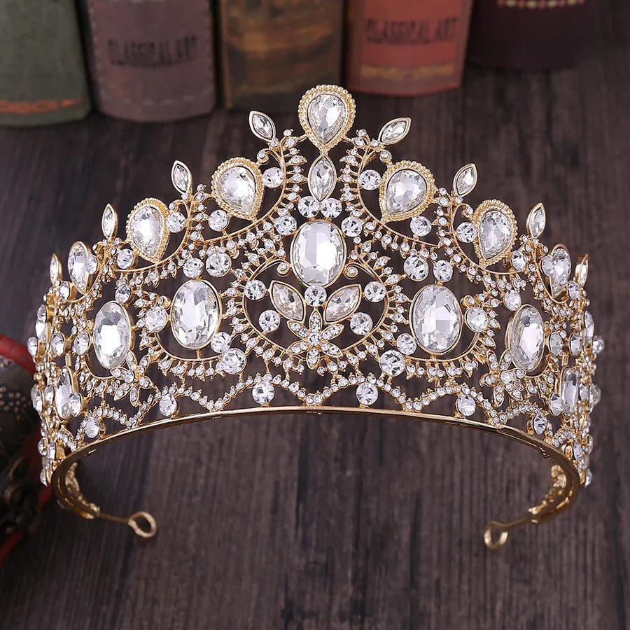 retro crown alloy inlay rhinestones crown 1 piece