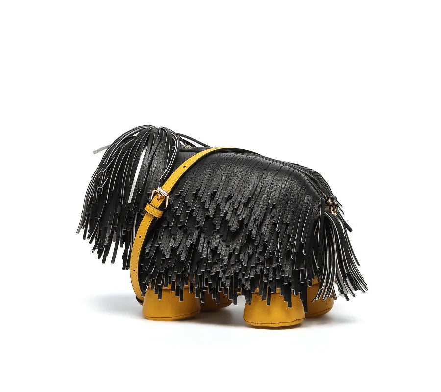 Women's Medium Pu Leather Animal Cute Oval Zipper Shoulder Bag