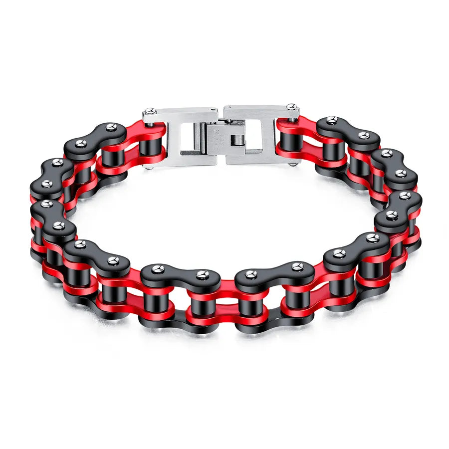 Hip-Hop Retro Color Block Titanium Steel Asymmetrical Irregular Men's Bracelets