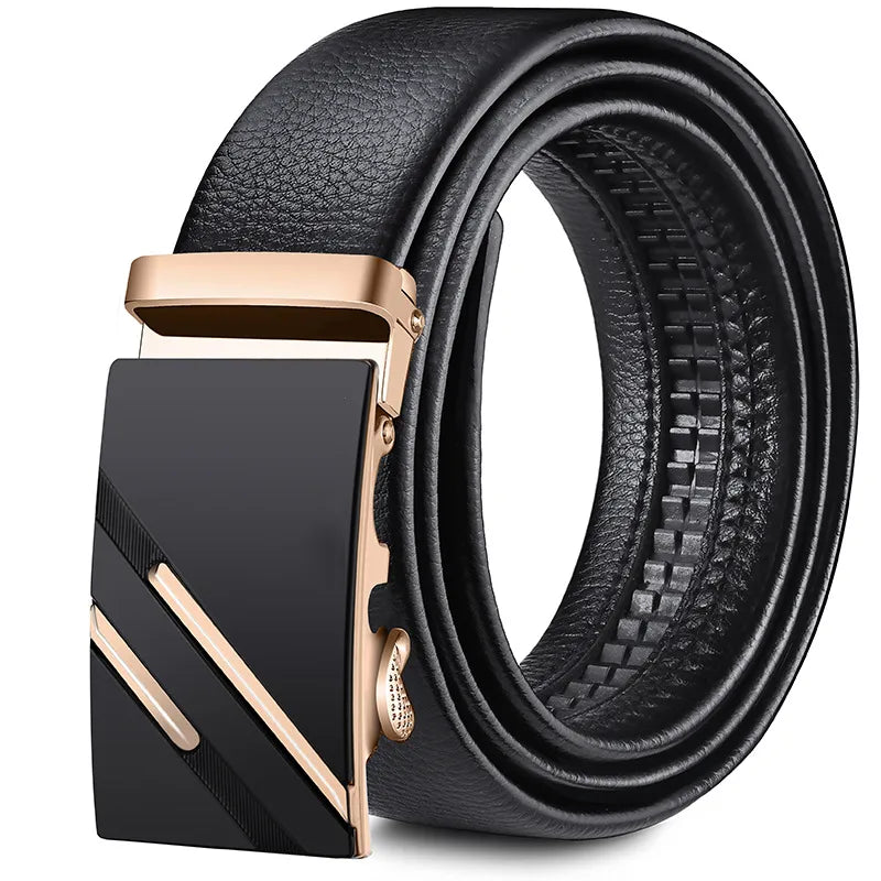 direct Belt Men's wholesale Youth Business soft leather 3.5 Automatic buckle Black Belt running Jianghu goods source