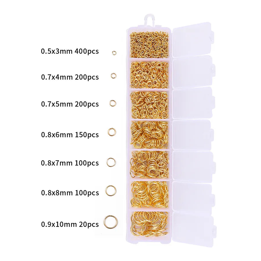 Handmade Beading Jewelry Accessories Kit Earring Hook Bracelet Necklace Material Tool Set Round Circle Chain Metal Simple Design