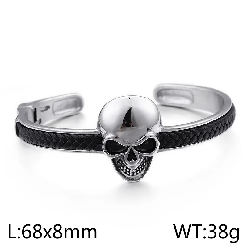 Vintage Style Skull Titanium Steel Halloween Men's Bangle