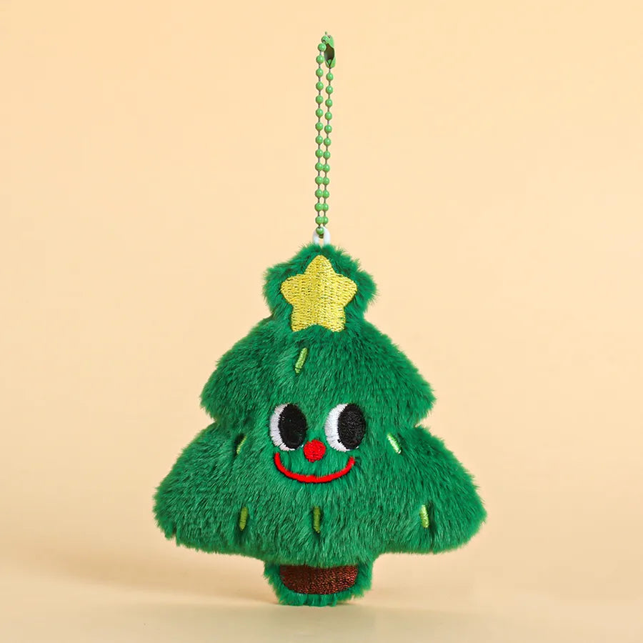 Adorable Plush Christmas Series Keychain Pendant Small Gift Street Stall Popular Miniature Hanging Ornament Soft Fabric Material