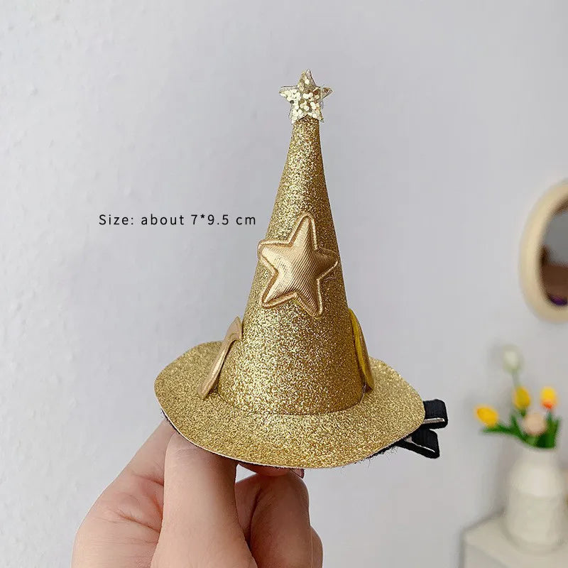 exaggerated funny halloween pattern pumpkin bow knot alloy cloth hair clip