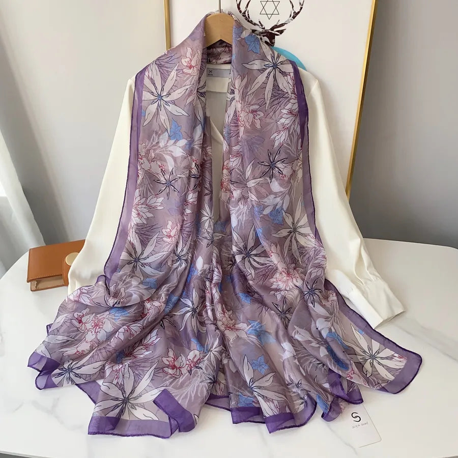 Women's Casual Geometric Polyester Printing Silk Scarf