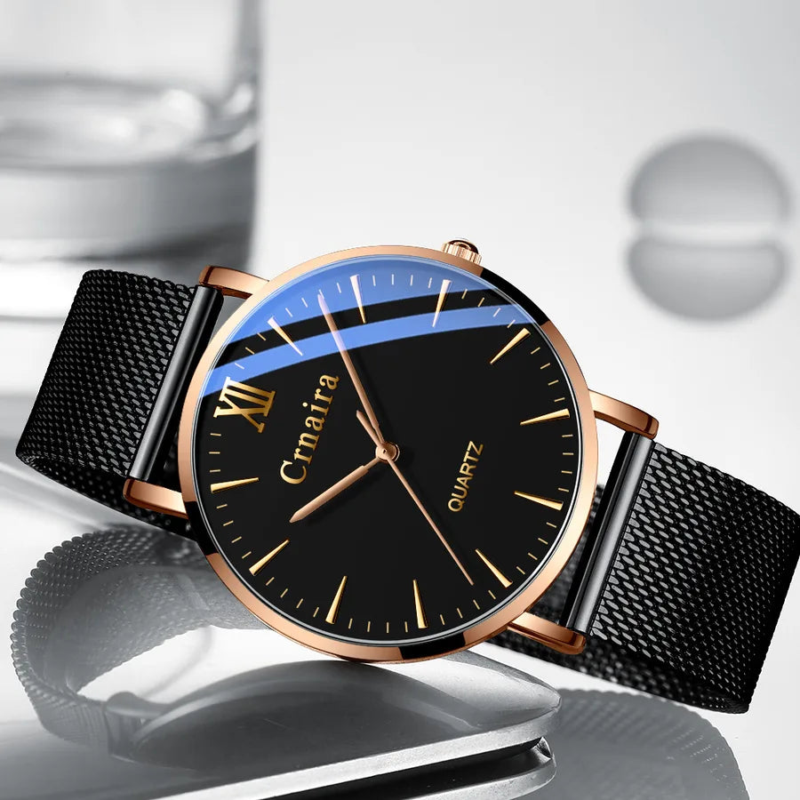 men's ultra-thin quartz waterproof watch