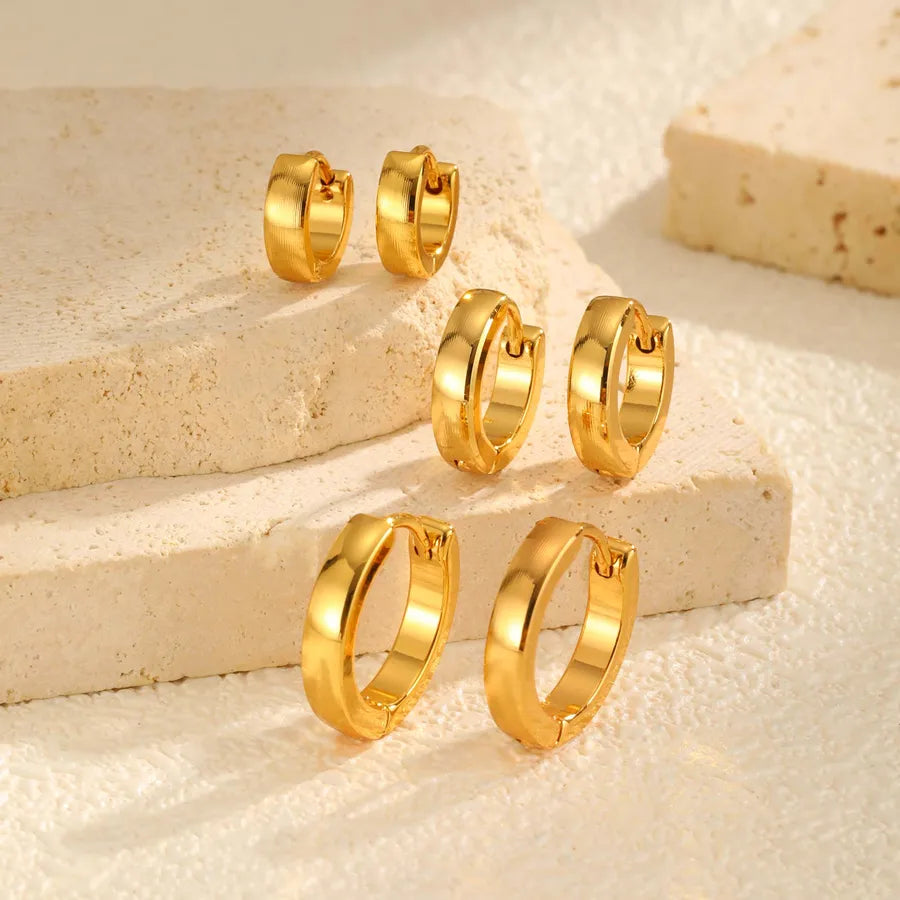 3 Pieces Set Elegant Lady Simple Style Geometric 201 Stainless Steel Ear clip