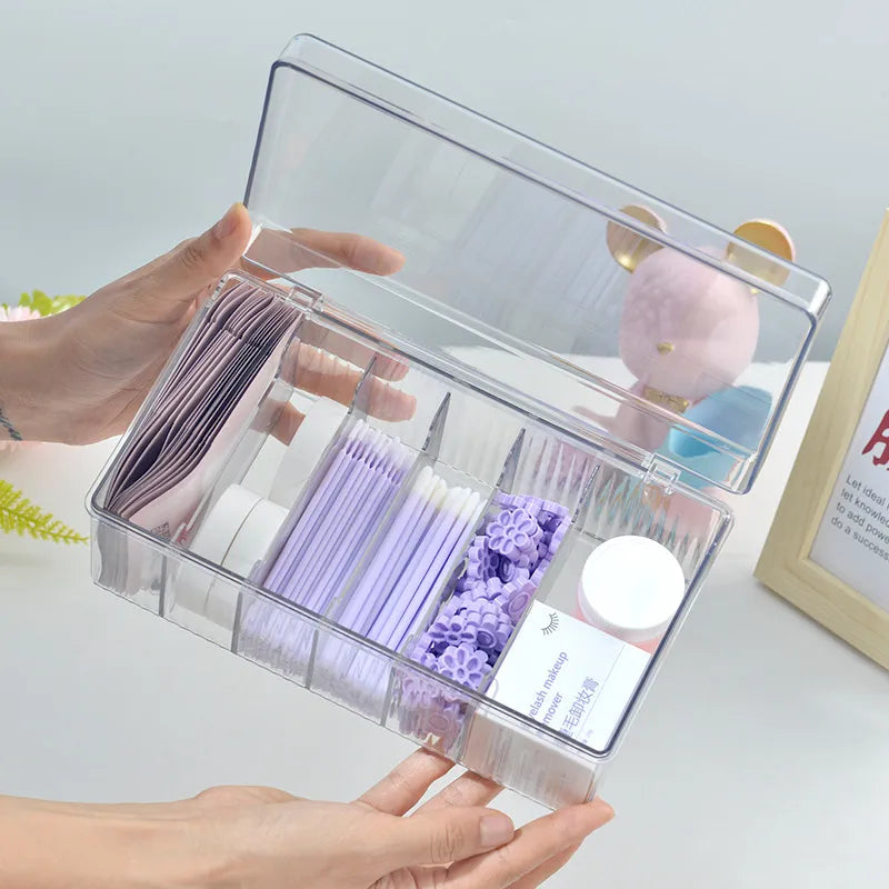 Eyelash storage box with lid dustproof transparent acrylic eyelash desktop storage box for eyelash beauty shop