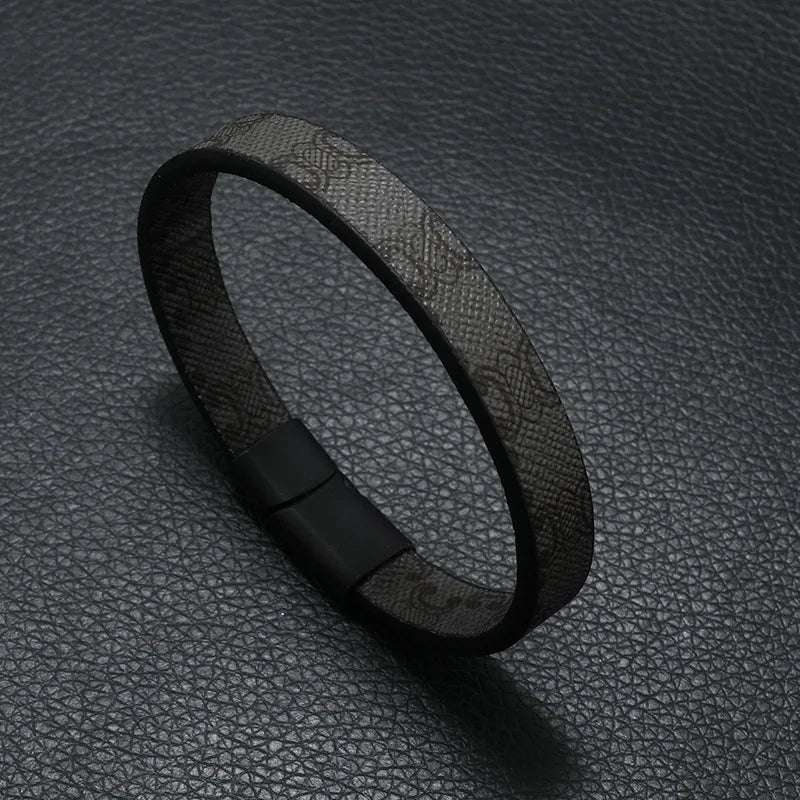Simple Fashion European and American Style Bracelet Foreign Trade Printed Pattern Stripe Magnetic Buckle Bracelet Yiwu Factory Direct Sales