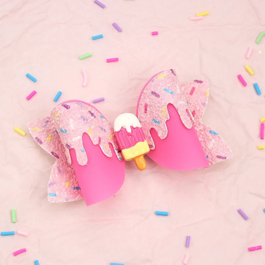Amazon's New Donut Hairpin Children's Bow Hair Accessories Ice Cream Cream Candy Color Girl Hairpin