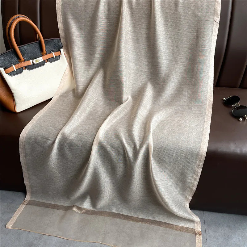 women's elegant solid color polyester scarf