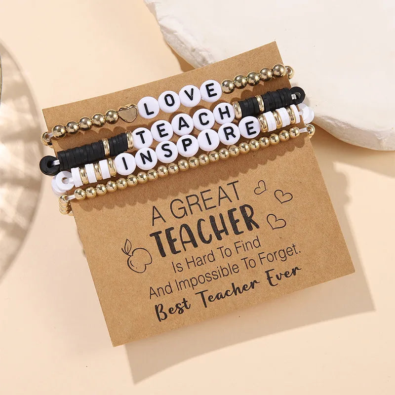 Casual Simple Style Letter Heart Shape CCB soft clay Wholesale Bracelets