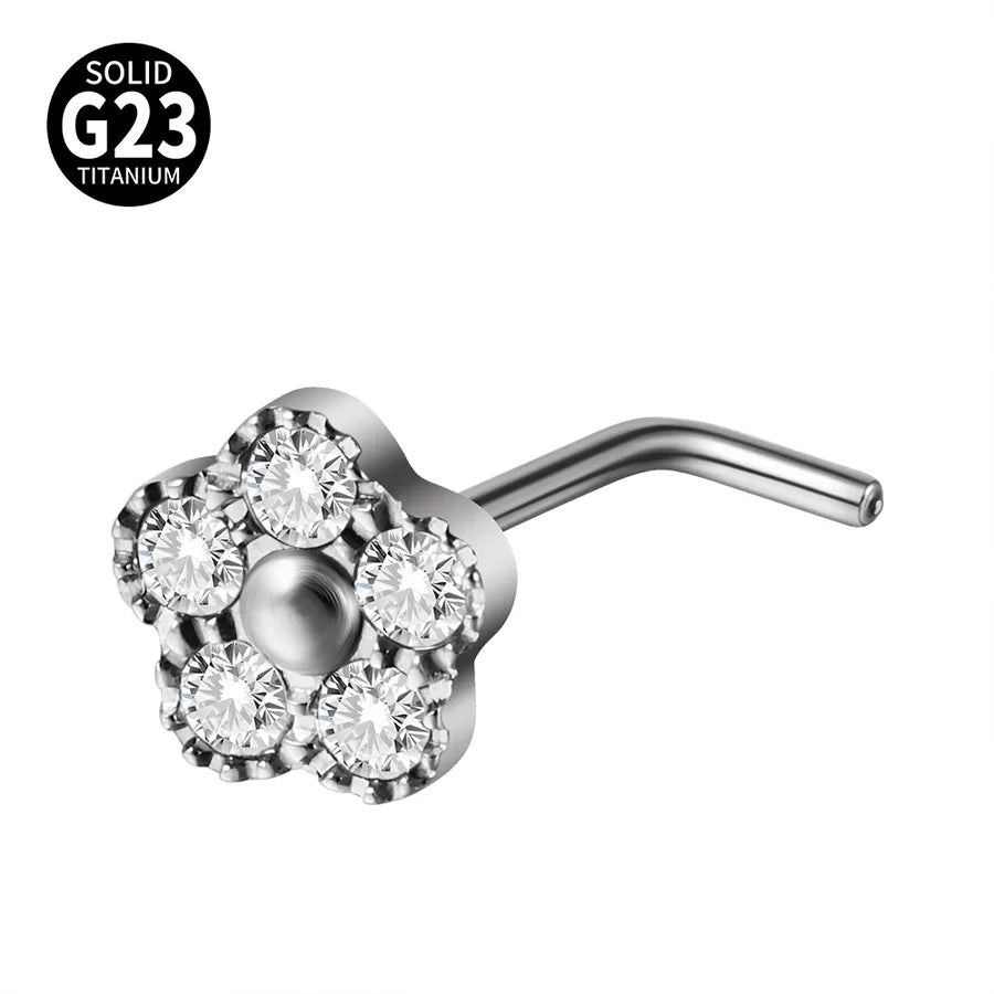 Casual Flower Butterfly Titanium Alloy Polishing Nose studs 1 Piece