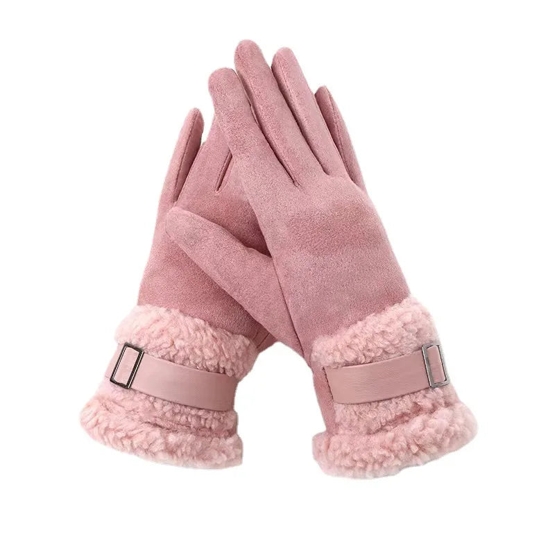 women's lady simple style solid color gloves 1 pair