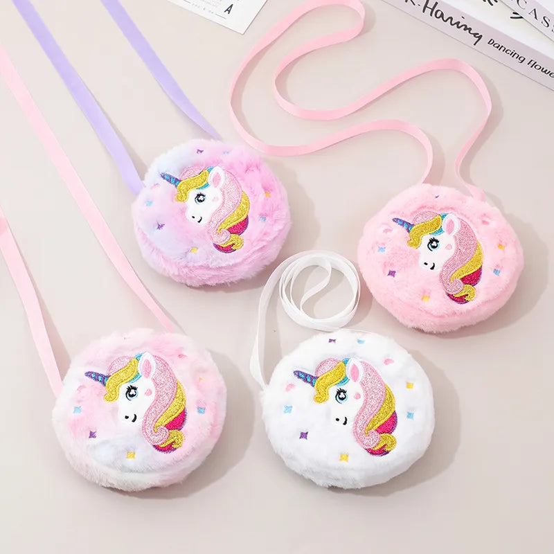 New Shoulder Bag Children's Cute Coin Purse Kindergarten Girls Crossbody Bag Winter Cartoon Plush Unique