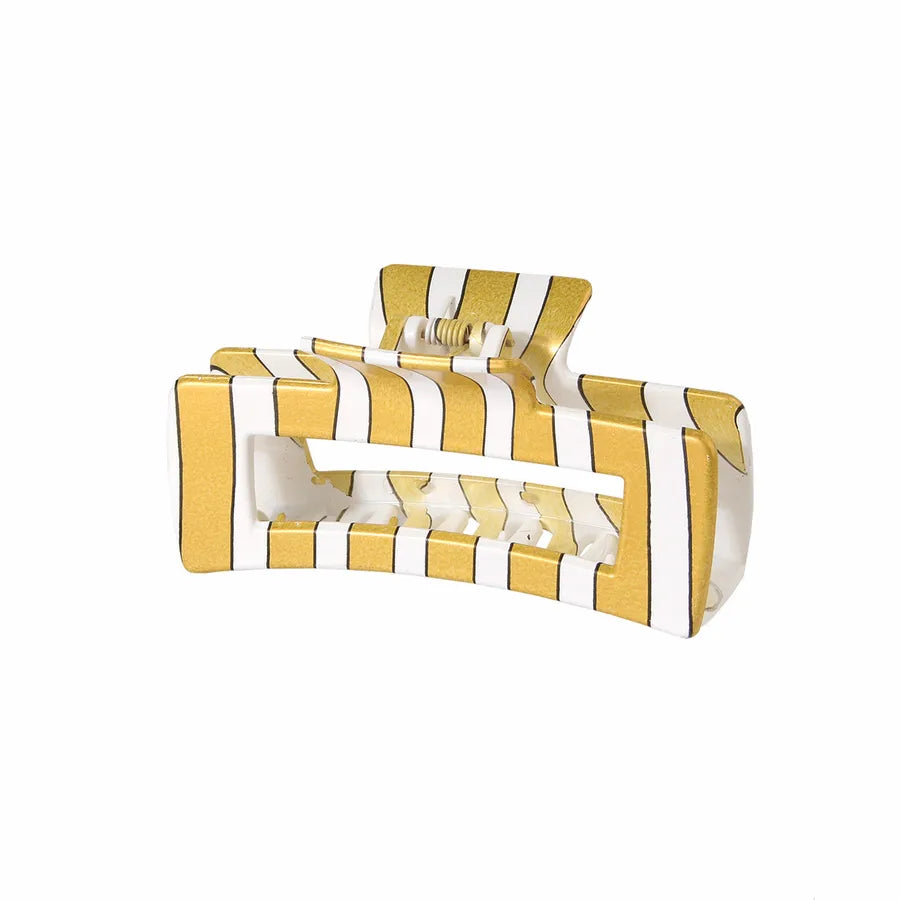 retro artistic stripe leopard plastic resin printing hair claws