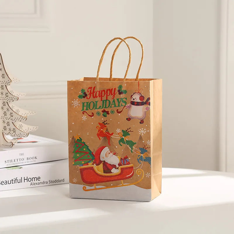 Christmas Cute Christmas Tree Santa Claus Snowman Kraft Paper Daily Gift Bags