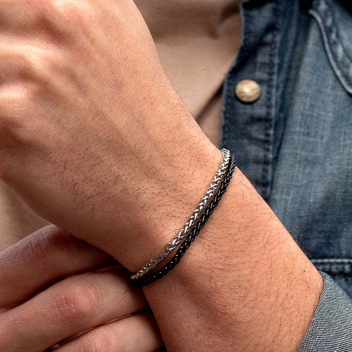 Simple Style Solid Color 304 Stainless Steel Plating Men's Bracelets Men Chain Bracelets