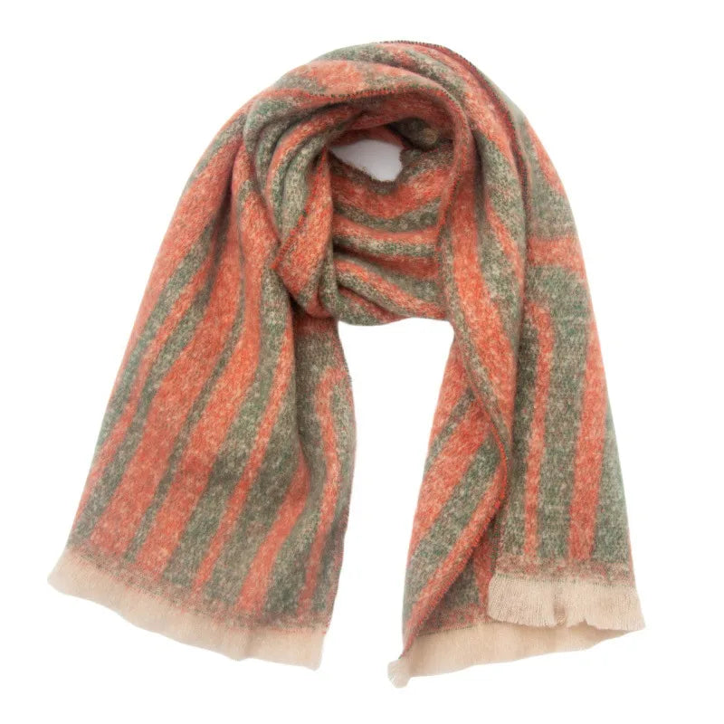 Women's Casual Simple Style Stripe Polyester Scarf