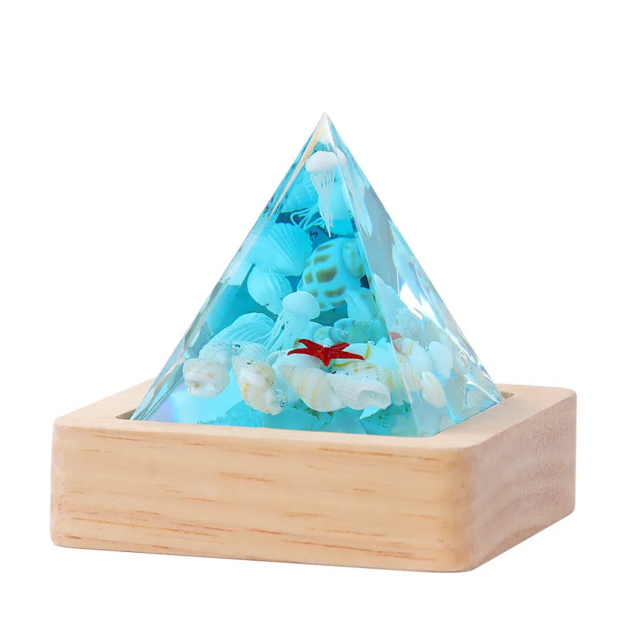 Marine Style Starfish Ocean Resin Crystal Pyramid Decoration Artificial Decorations