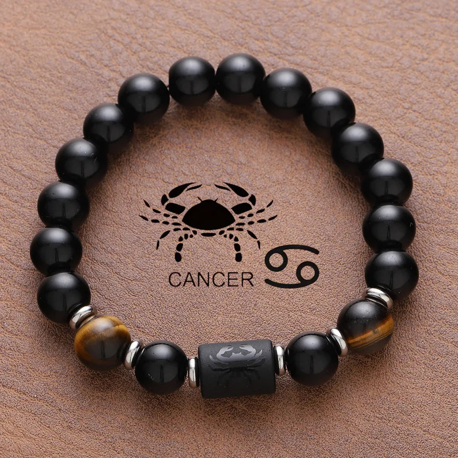 Vintage Style Simple Style Constellation Titanium Steel Plating Unisex Bracelets Men Beaded Bracelets
