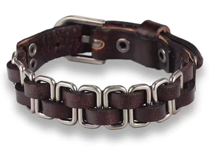 Stable     Popular Vintage Weave Cattle Leather Bracelet Yiwu Accessories Wholesale