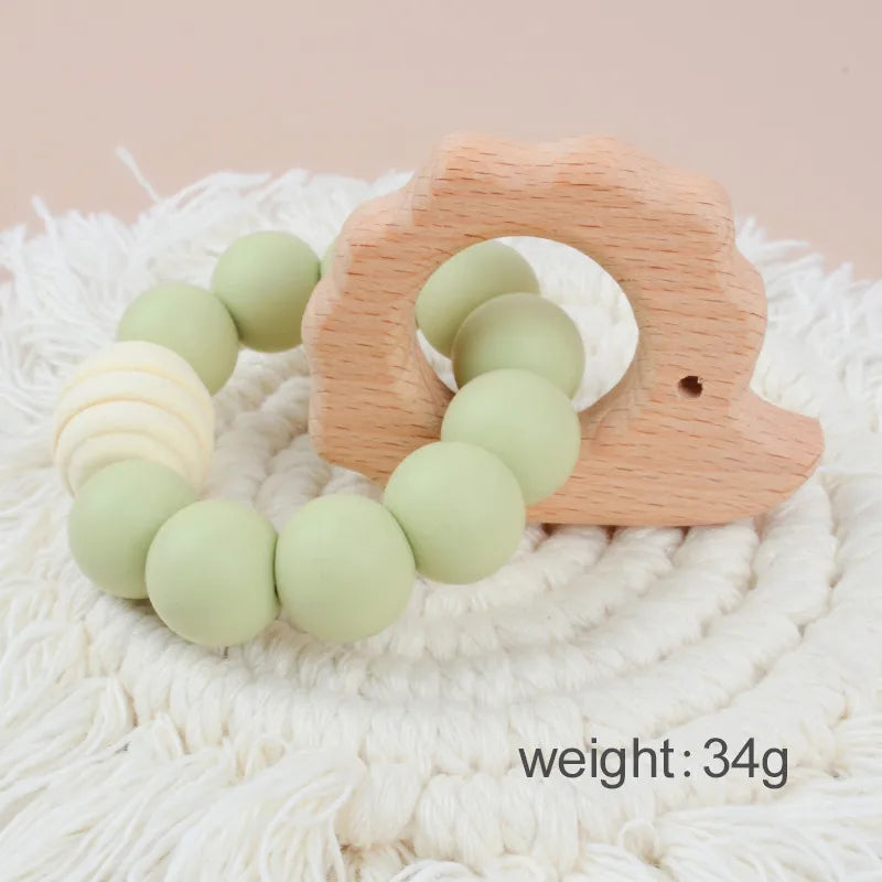 cute solid color beech silicone teething stick baby accessories