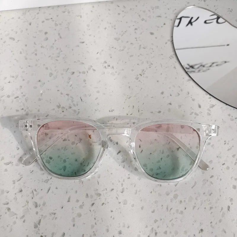 Simple Style Cool Style Solid Color UV400 Protection Resin Special-Shaped Mirror Full Frame Kids Sunglasses