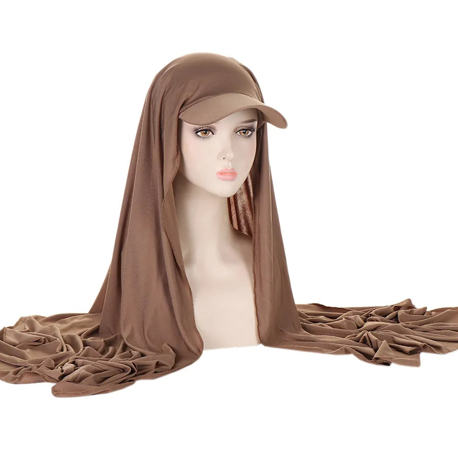 New Style Pure Color Women's Scarf Hat Middle East All-Match Overhead Muslim Headscarf Cap Spring Summer Autumn Winter
