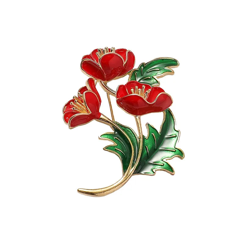 Elegant Pastoral Pin Flower Alloy Women's Brooches