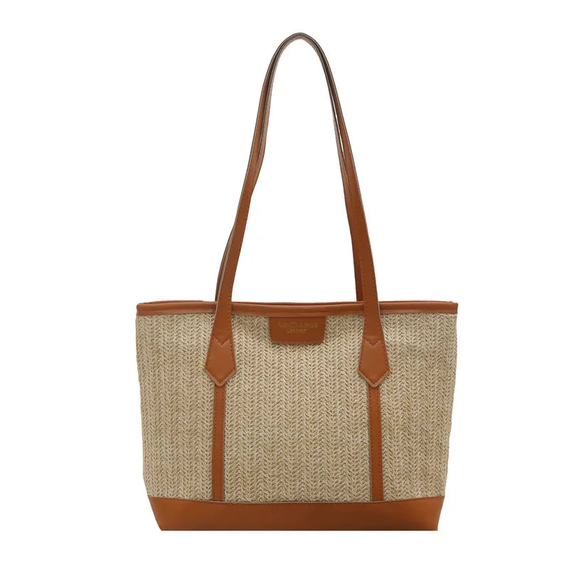 Straw Woven Large-Capacity Fashion Handbag  Summer New Woven Vegetable Basket This Year's Popular Western Style Tote Bag