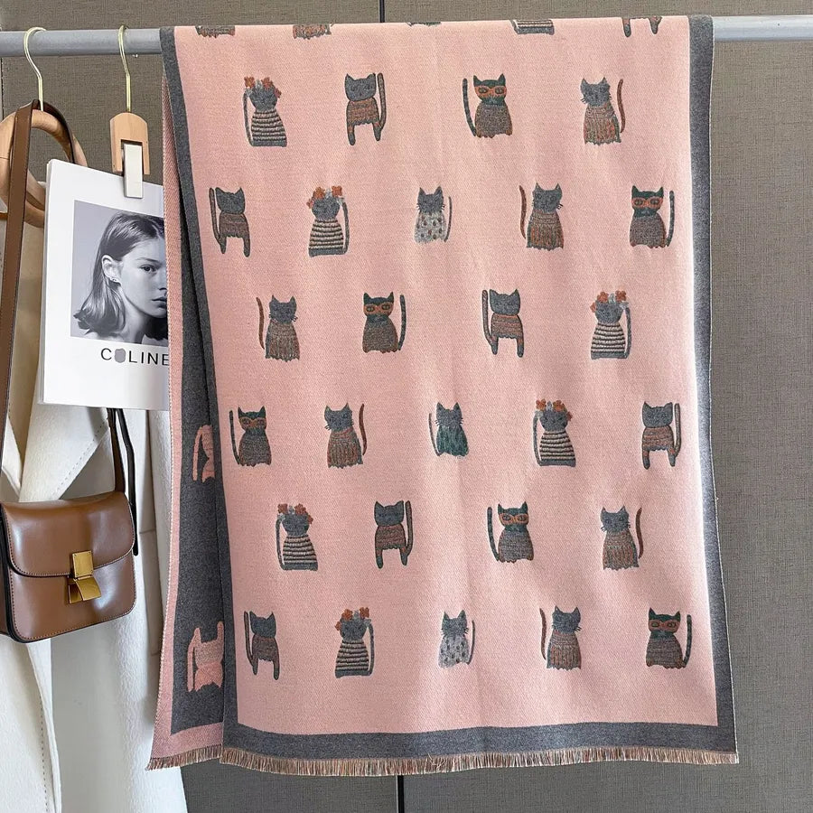 Women's Basic Color Block Imitation cashmere Printing Scarf