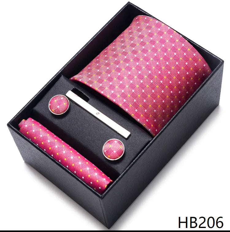 simple style geometric solid color polyester yarn men's cufflinks lavalier tie
