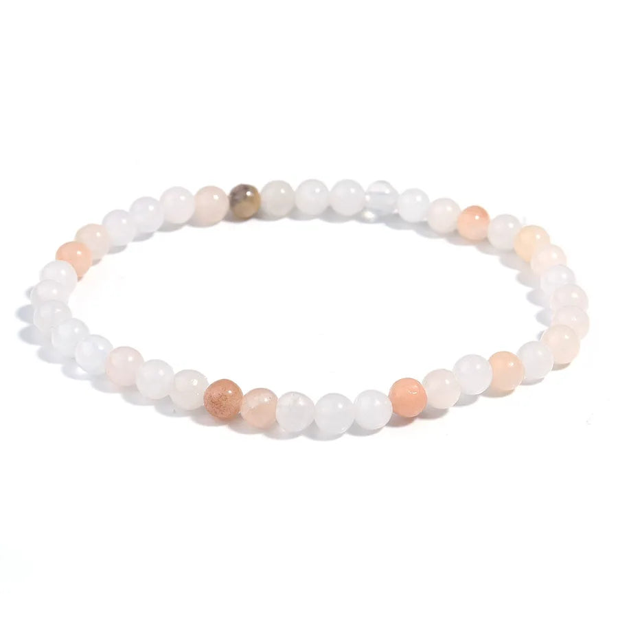 Explosions 4mm Natural Stone Mini Energy Bracelet Women's Gone Beads Semi-precious Stacked Jewelry Bracelet