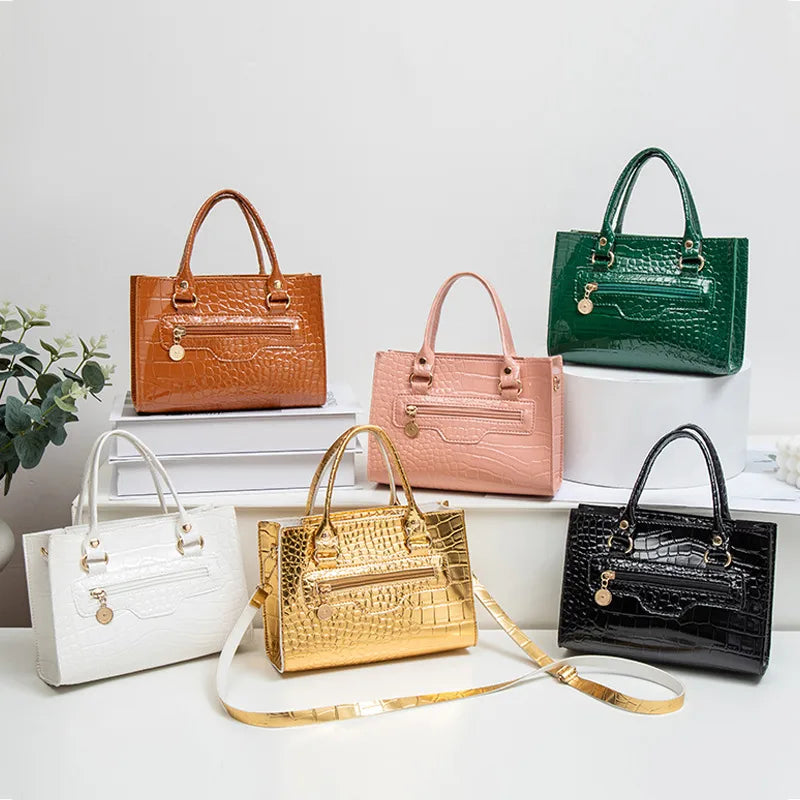 Fashion Alligator Print Handbag  Summer Trendy Personalized Messenger Bag New Style Western Style Lady Bag Birkin Bag Women