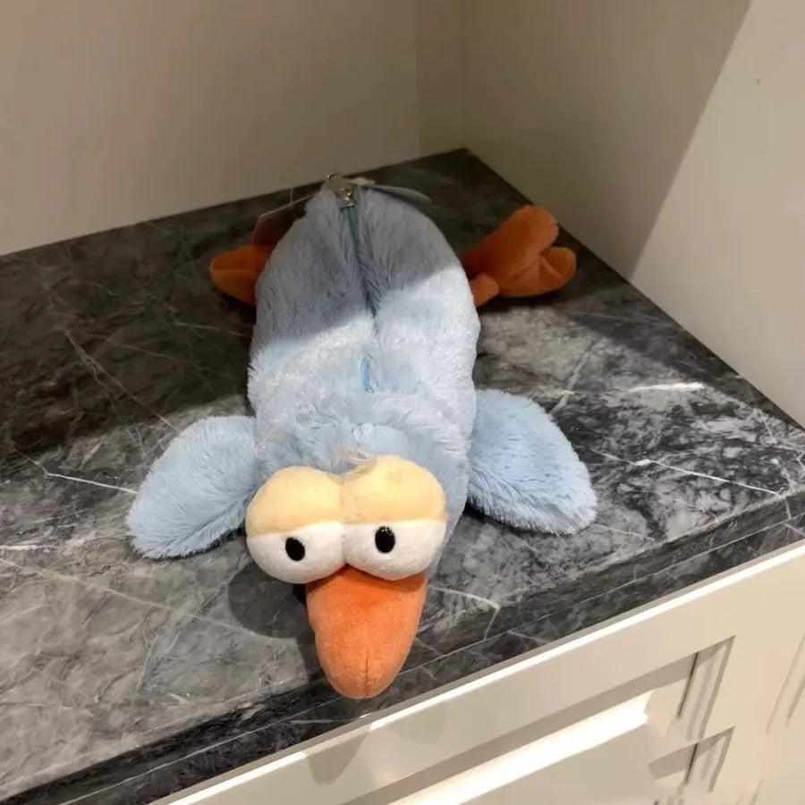 Creative plush doll pencil case ins style high-looking soft cute healing decompression doll stationery storage bag stationery bag