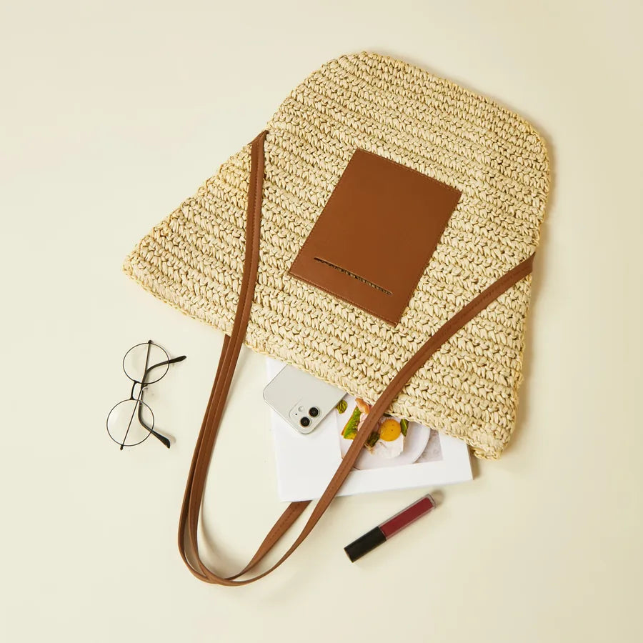 New Bucket Handbag Women's Bag Straw Bag Large Capacity Woven Bag Beach Bag Handbag