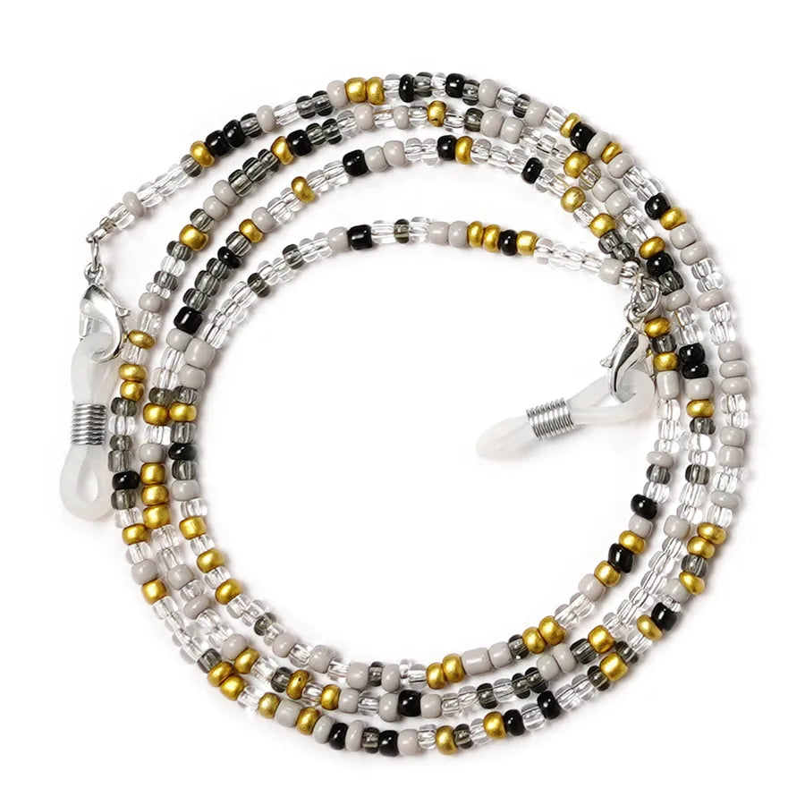 Amazon European and American wind mask chain color beaded chain Women's personality simple glasses chain star face mask rope