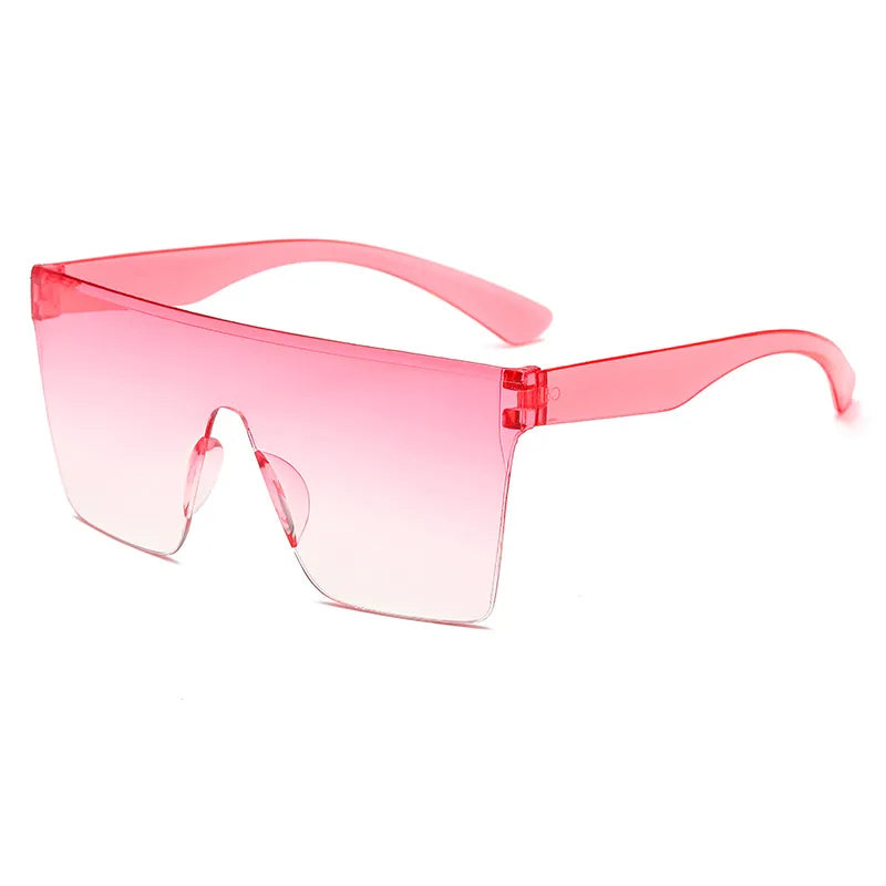streetwear solid color pc square frameless men's sunglasses